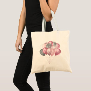 Bolsa Tote Balões Luminosos Rosa e Prata