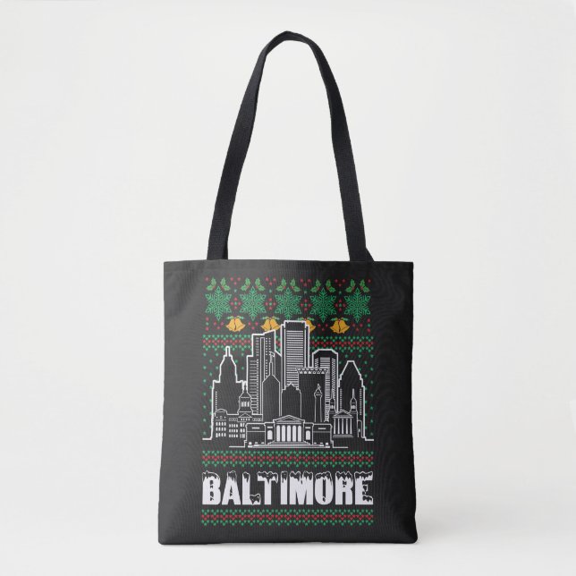 Bolsa Tote Baltimore Maryland Ugly Christmas (Frente)