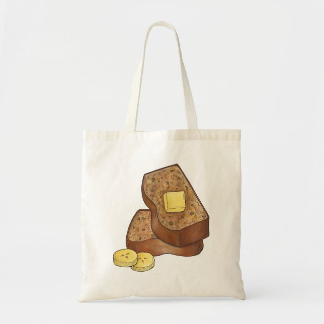 Bolsa Tote Banana Bread Loaf Manteiga Baker Comida (Frente)
