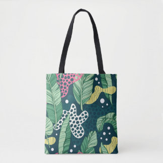 Bolsa Tote Banana deixa abstrato, cores da moda