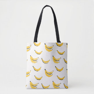 Bolsa Tote Bananas desenhadas à mão, padrão sem costura na mo