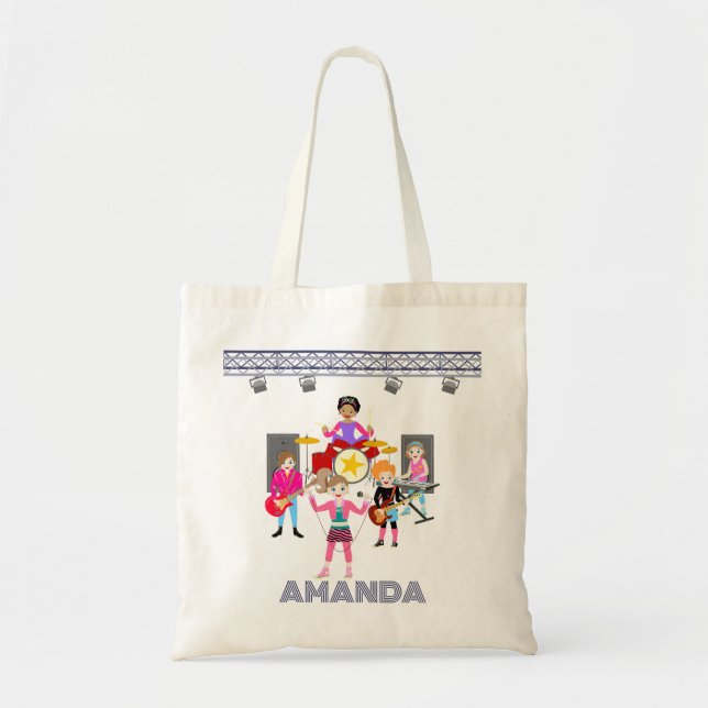 Bolsa Tote Banda das garotas de música (Frente)