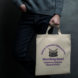 Bolsa Tote Banda de Marcha de Segundo grau Roxo Personalizáve