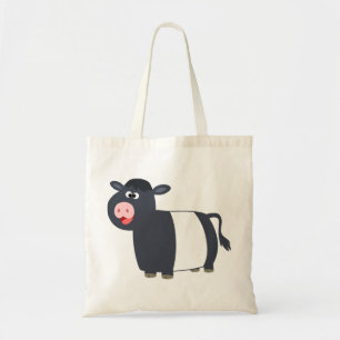 Bolsa Tote Banda de Vaca Galloway Beliscada de Cartoon Feliz