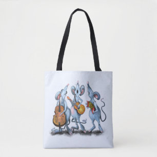 Bolsa Tote Banda Romântica Engraçada - Desenho Animal de Ca