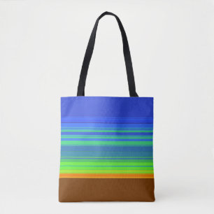 Bolsa Tote Bandas Amarelas Verdes Azuis Amarelas