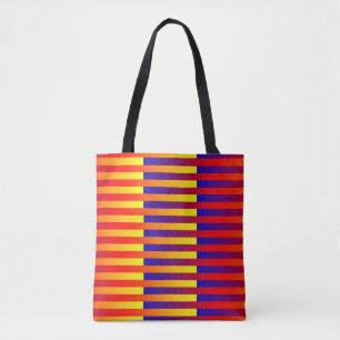 Bolsa Tote Bandas Amarelas Vermelhas Azuis