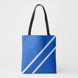 Bolsa Tote Bandas brancas brilhantes azuis náuticas brilhante
