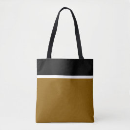 Bolsa Tote Bandas Brancas Negras Chic Refinadas Em Castanho S