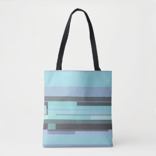 Bolsa Tote Bandas de Abstrato púrpura, verde e turquesa