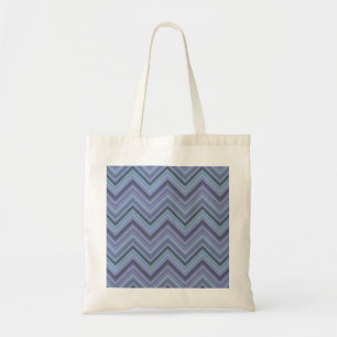 Bolsa Tote Bandas de ziguezague de cinza azul