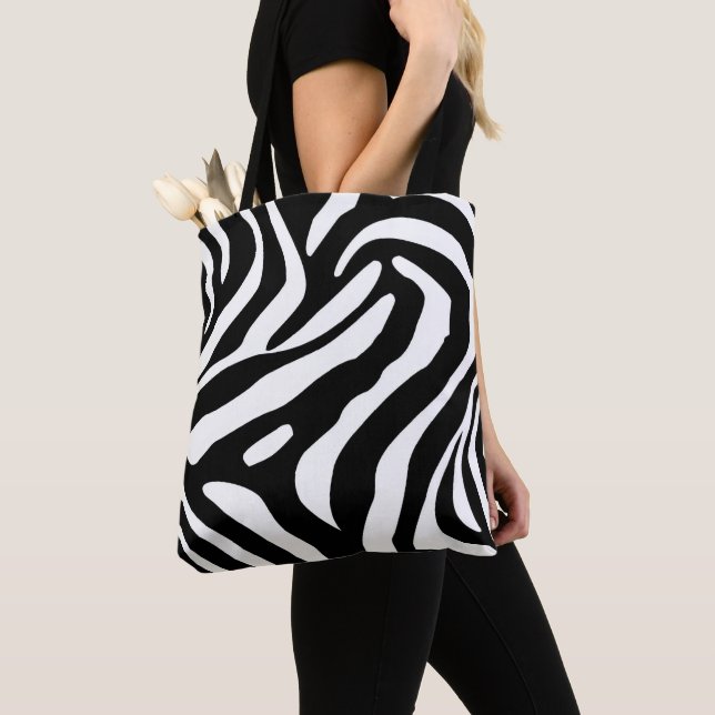 Bolsa Tote Bandas Zebra Clássicas (Close Up)