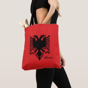 Bolsa Tote Bandeira albanesa e Albânia moda/fãs desportivos