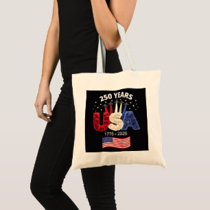 Bolsa Tote Bandeira Americana de Aniversário de 250 anos dos