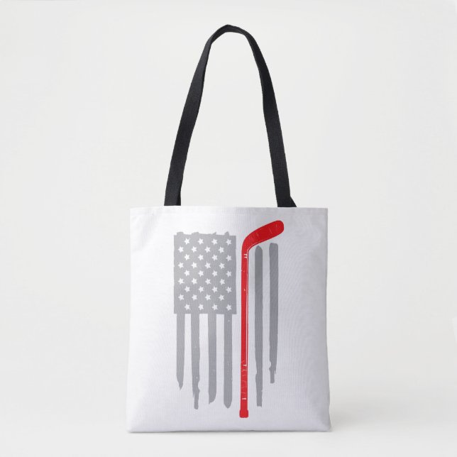 Bolsa Tote Bandeira americana de hóquei (Frente)