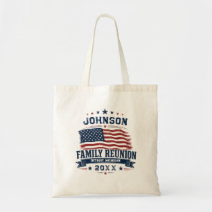 Bolsa Tote Bandeira Americana de Reunião de Família Personali
