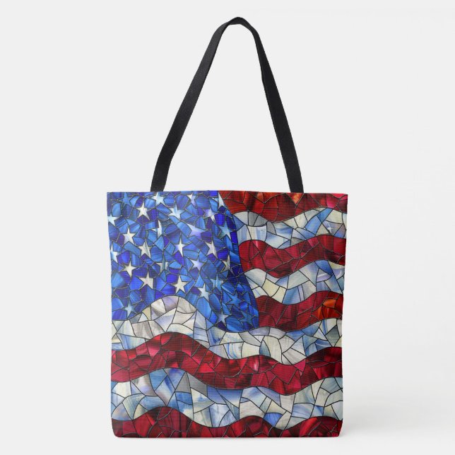 Bolsa Tote Bandeira Americana de Vidro Arrefecido (Frente)