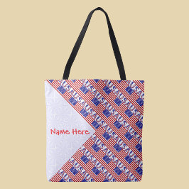 Bolsa Tote Bandeira Americana dos EUA Vermelha Personalizada 