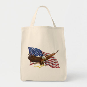 Bolsa Tote Bandeira Americana e Águia de Dupla Face