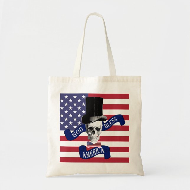 Bolsa Tote Bandeira americana engraçada (Frente)