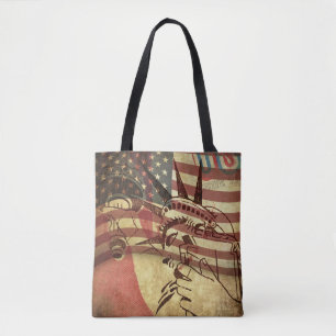 Bolsa Tote Bandeira americana Grunge: fundo texturizado.