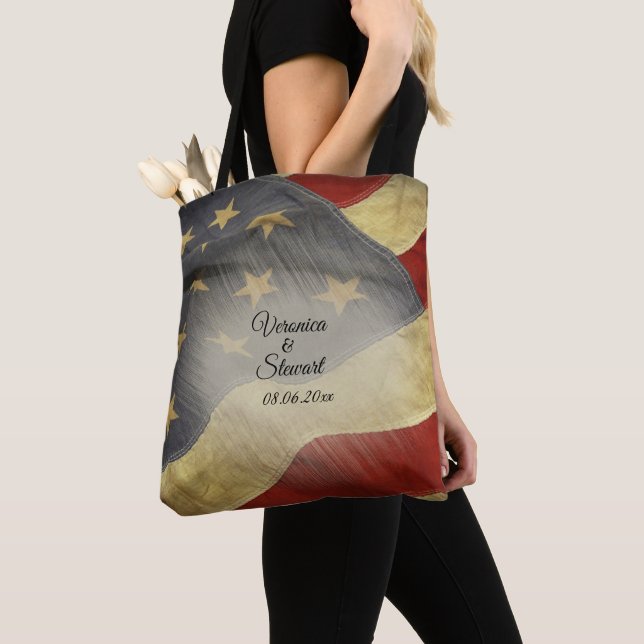 Bolsa Tote Bandeira Americana Incomodada (Close Up)