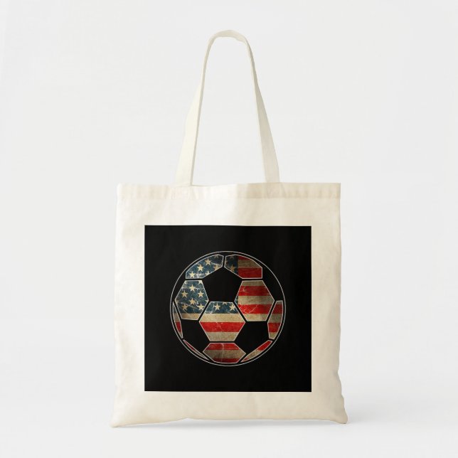 Bolsa Tote Bandeira Americana na Bola do Futebol - Bandeira d (Frente)