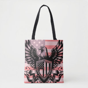 Bolsa Tote Bandeira Americana Patriótica e Águia Masculina pa