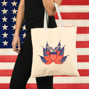 Bolsa Tote Bandeira Americana Patriótica Vintage, Quatro de J