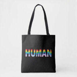 Bolsa Tote Bandeira Arco-Íris LGBTQIA HUMANA, Bandeira do Org