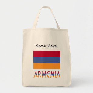 Bolsa Tote Bandeira Armênia Armênia Personalização Preta 