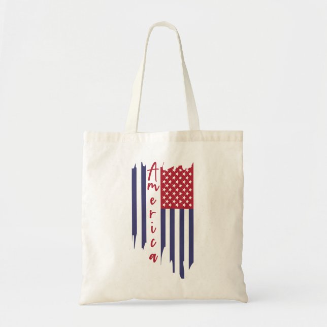 Bolsa Tote Bandeira Artística Vertical Americana (Frente)