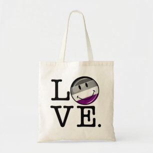 Bolsa Tote Bandeira assexuada do orgulho do amor