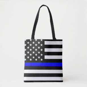 Bolsa Tote bandeira azul-fina da polícia eua estados unidos a