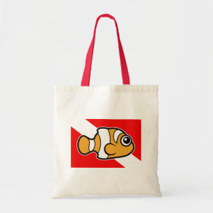 Bolsa Tote Bandeira bonito do mergulho de Clownfish dos
