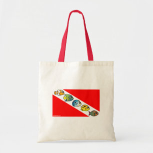 Bolsa Tote Bandeira bonito do mergulho de Scubadorable