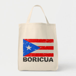 Bolsa Tote Bandeira Boricua do vintage de Puerto Rico