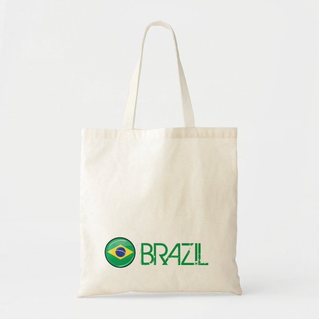 Bolsa Tote Bandeira brasileira redonda brilhante (Frente)