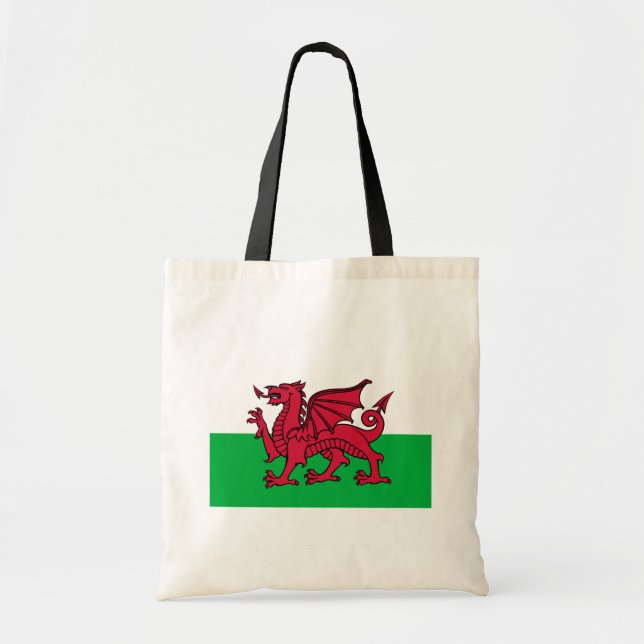 Bolsa Tote Bandeira Celta do Dragão Vermelho do País de Gales (Frente)