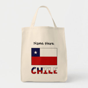 Bolsa Tote Bandeira Chilena Personalização Preta 