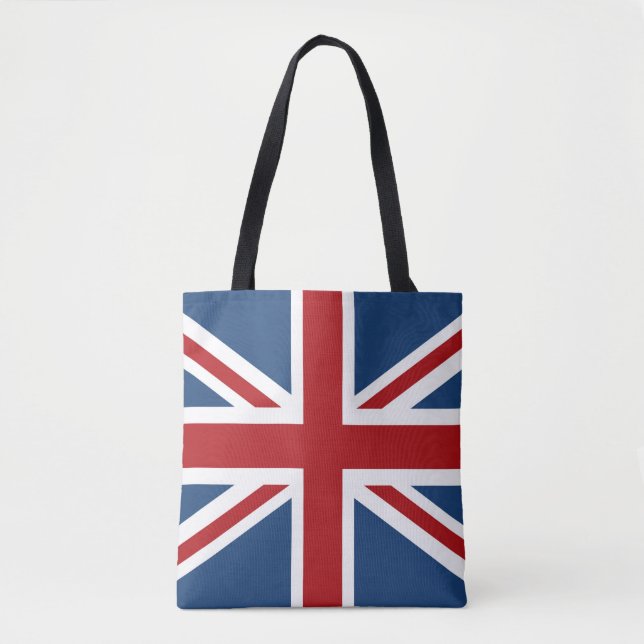 Bolsa Tote Bandeira clássica de Union Jack Reino Unido (Frente)