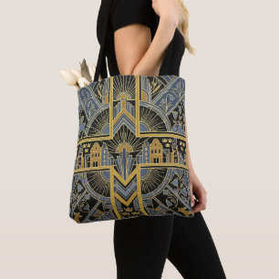 Bolsa Tote Bandeira com Patrimônio Art Déco Nome Personaliz