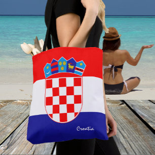 Bolsa Tote Bandeira croata e moda/fãs desportivos