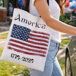 Bolsa Tote Bandeira da América de 1776 a 2026 Aniversário de 