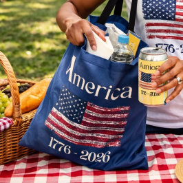 Bolsa Tote Bandeira da América de 1776 a 2026 EUA 250º Aniver