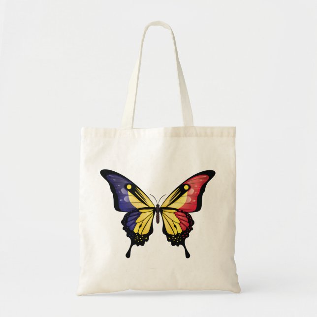 Bolsa Tote Bandeira da Borboleta do Swallowtail Romênia (Frente)