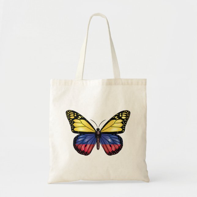 Bolsa Tote Bandeira da Borboleta Monarca da Colômbia (Frente)