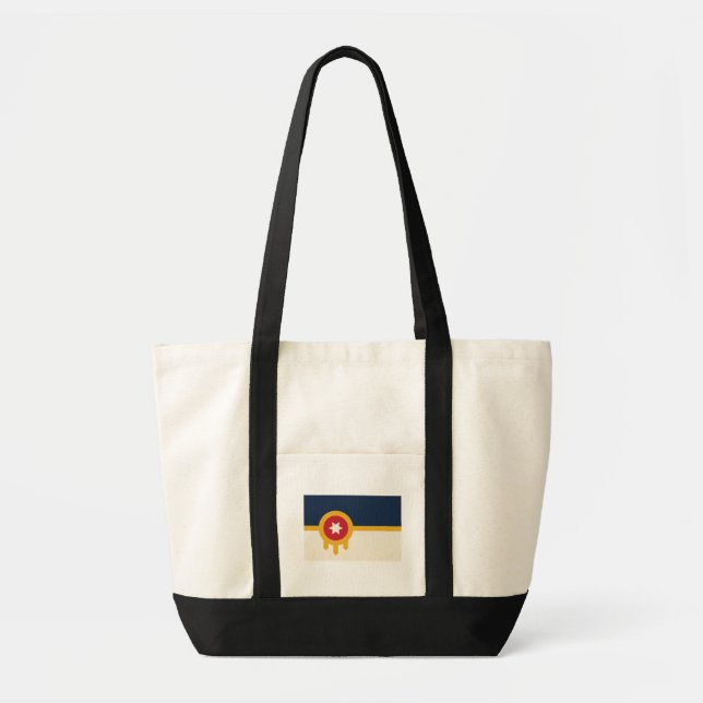 Bolsa Tote Bandeira da cidade de Tulsa, estado de Oklahoma (Frente)