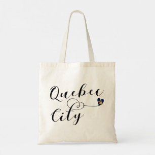 Bolsa Tote Bandeira Da Cidade Do Quebec No Coração