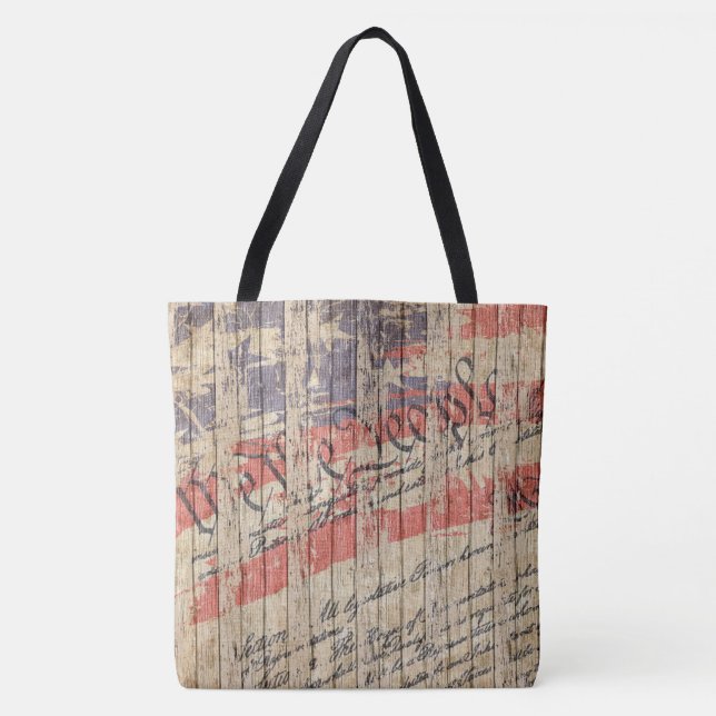 Bolsa Tote *~* Bandeira da Constituição Patriótica de Barnwoo (Frente)